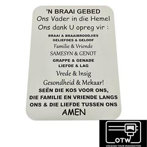 Braai Gebed Plaque