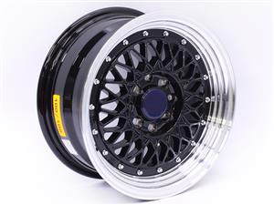 14″ QS 724 4/100 & 4/108 Black Machine Lip Alloy Wheels