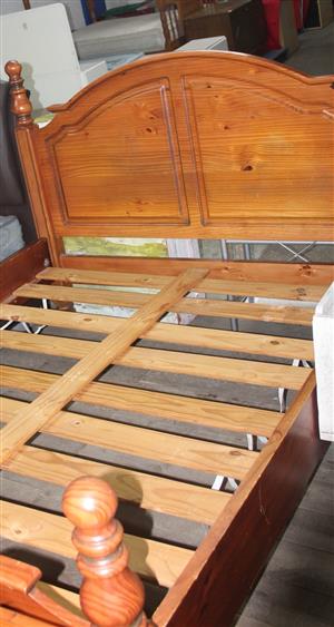 Brown sleigh bed no mattress S049363A #Rosettenvillepawnshop