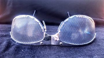 Vintage Hi-TEK Designers London Blue Mesh Sunglasses - Rare Collectable - Made i