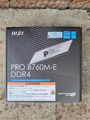 MSI Pro B760M-E DDR4 LGA 1700 Motherboard (Brand New/Open Box)