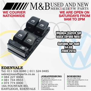 Window Switch full black  (Brand New)  Suitable for Audi A4-B8  2008-2016