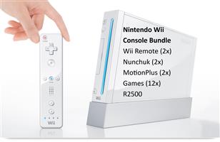 Nintendo Wii Console Bundle (incl. 2x Wii Remotes, 2x Nunchucks, 2x MotionPlus & 12x Games)