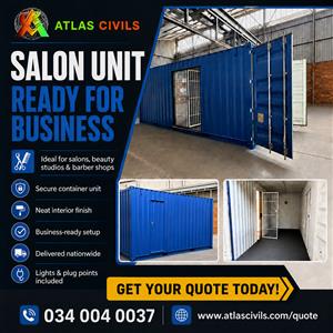Salon Shipping Container Business for sale