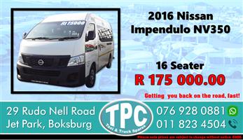 2016 Nissan Impendulo NV350 - For Sale at TPC