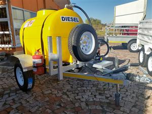 1000L BRAKED SINGLE AXLE DIESEL TANKER GALVANIZED 1.5 TON