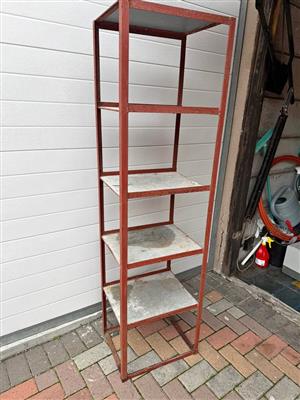 Vintage steel garage shelf storage