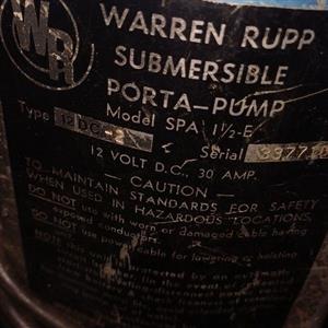 Warren Rupp porta water pump 12volt