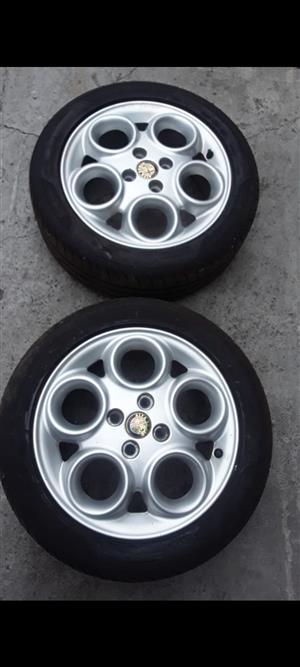 Alfa 145 OEM Mags (excludes tyres) 4 hole 98pcd for sale - also fits UNO.