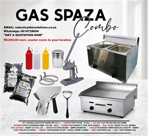 Gas-operated catering equipment tailored for spaza shops, food stalls, and mobile takeaways