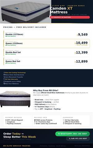 Cloud Nine Camden XT Mattress Brand New Official