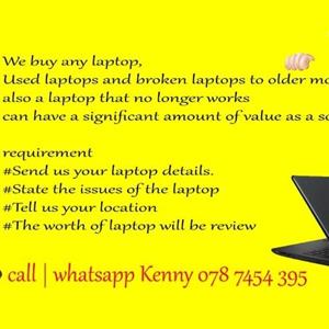 Instant cash for broken laptops/ unwanted laptops