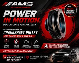 NEW Mitsubishi Pajero 6G72 3.0 Crankshaft Pulley (2 Belt)