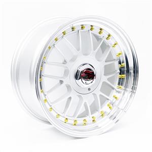 17″ TTR 257 4/100 & 5/100 Silver with Gold Rivets Alloy wheels