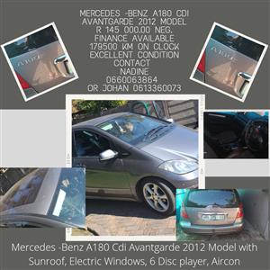 Mercedes -Benz A180 Cdi Avantgarde 2012 Model with Sunroof, Electric Windows, 6 