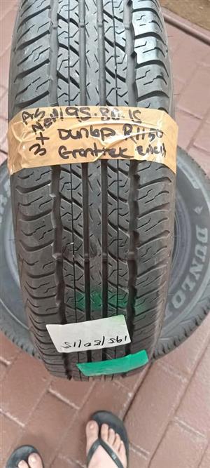 3x As New Dunlop Taxi tyres