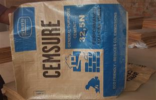 Mis printed new unused poly cement bags