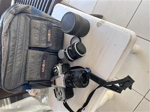 Minolta X-300 35mm SLR Film Camera Bundle