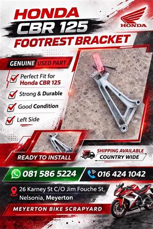 Honda CBR 125 footrest bracket. Meyerton bike scrapyard new & secondhand spares. Andre