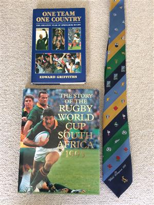 Rugby 1995 World Cup Winners Tie And Two Great Books See Picture