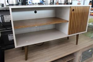 LIGHT GREY AND BROWN PLASMA STAND(S067372B)
