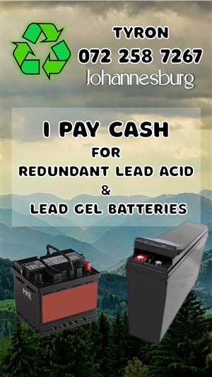  RECYCLE  I am a buyer of redundant or dead lead acid & Gel Batteries.