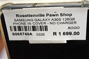SAMSUNG GALAXY A30S 128GB PHONE IN COVER .NO CHARGER S065740A