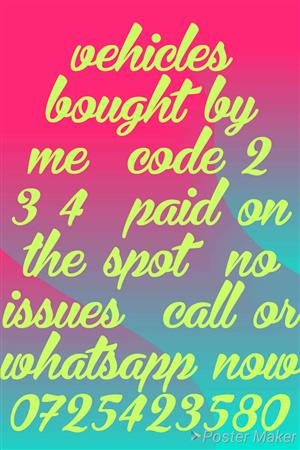 VEHICLES WANTED CASH PAID