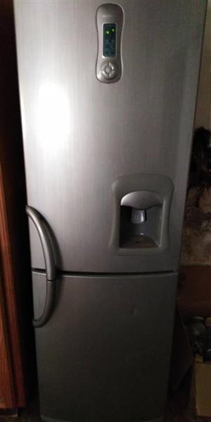 Silver fridge with freezer