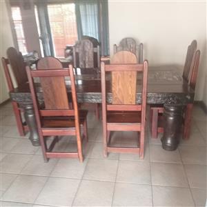 Dining room table and 6 chairs 
