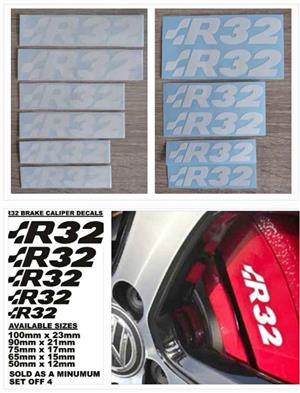 VW R32 brake caliper stickers decals badges