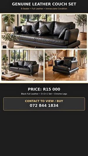 Genuine Leather 6 seater Couch