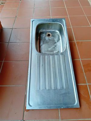 Stainless kitchen sink.