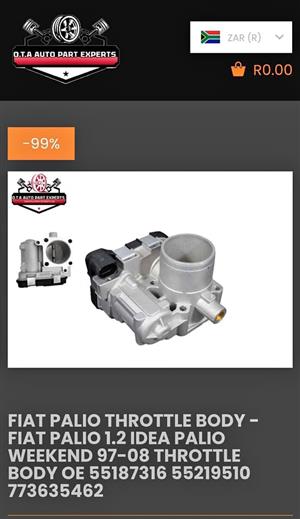 Fiat Palio Throttle Body -Fiat Palio 1.2 I
