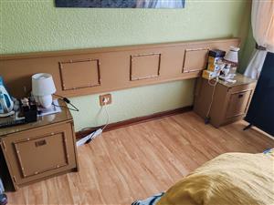 Double/Queen size wooden headboard for sale.