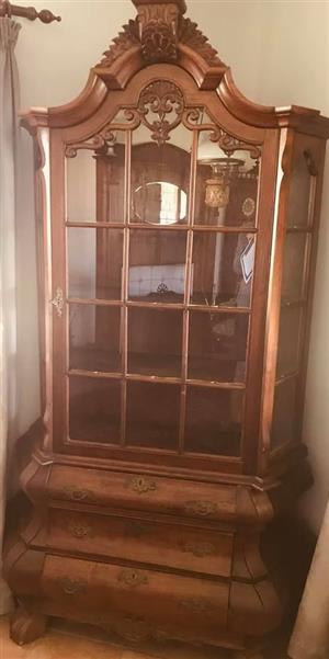 Dutch mahogany display cabinet