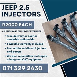 JEEP 2.5 INJECTORS FOR SALE WITH WARRANTY INCLUDED 
