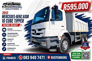 2013 Mercedes Benz Axor 10 cube tipper truck