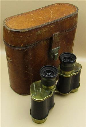 A. Kershaw & Son Field Binoculars with Leather Case circa 1940