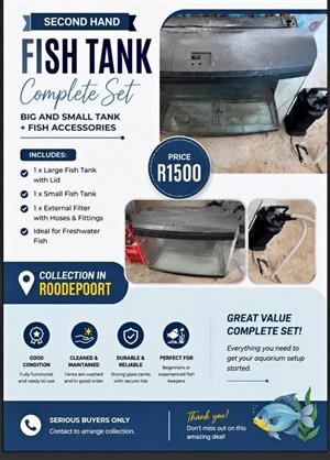 Fish tank and accessories for sale in Roodepoort  (Secondhand)