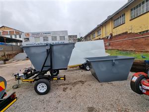 SKIP BIN TRAILER WITH A BIN