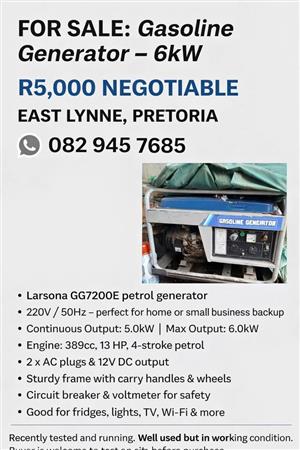 6kW Petrol Generator – Working 
