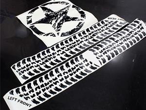 Jeep Matt Black Vinyl Tyre Tread Sticker Kit