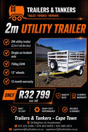 2m Utility trailer single axle