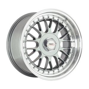 17″ A-Line Solo 5/100 & 5/114 Gunmetal Machine Lip with Chrome Rivets Alloy Wheels