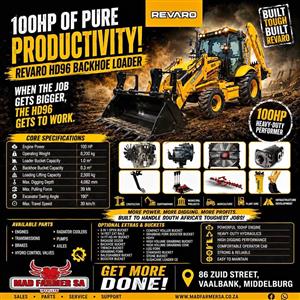New Revaro HD96 backhoe loaders for sale at Mad Farmer SA