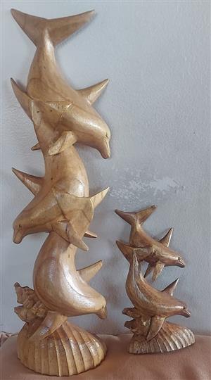  Indonesian dolphin wood carvings  