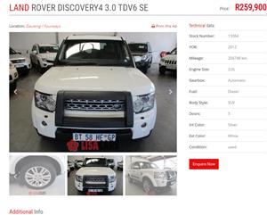2012 Land Rover Discovery 4 3.0TDV6 SE