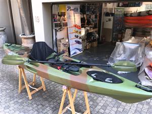 Pioneer Kayak Kingfisher incl. seat, paddle, leash, rudder and rod holders, NEW!
