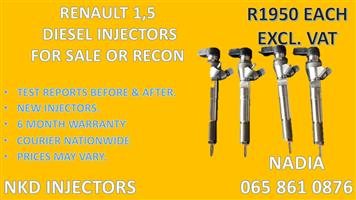 DIESEL INJECTORS FOR SALE FOR RENAULT 1.5-NEW AND RECONDITIONED